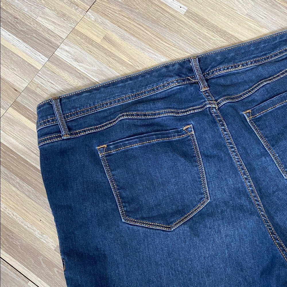 Plus Size Dark Blue Bootcut Jeans - Classic Comfort - Picture 8 of 9